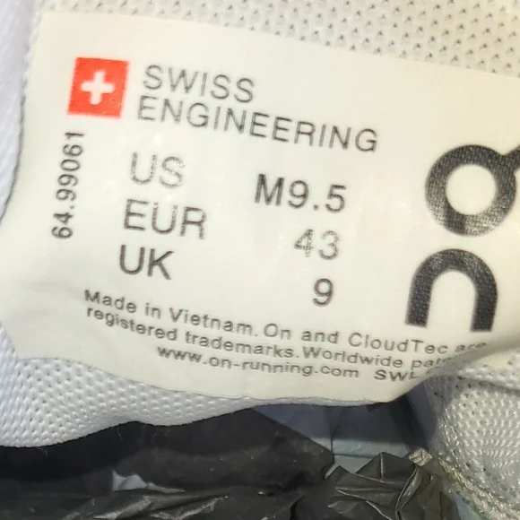 On Running Cloudvista Cloud Athletic All Terrain Mix Shoe White Blue Men 9.5 - Picture 16 of 16